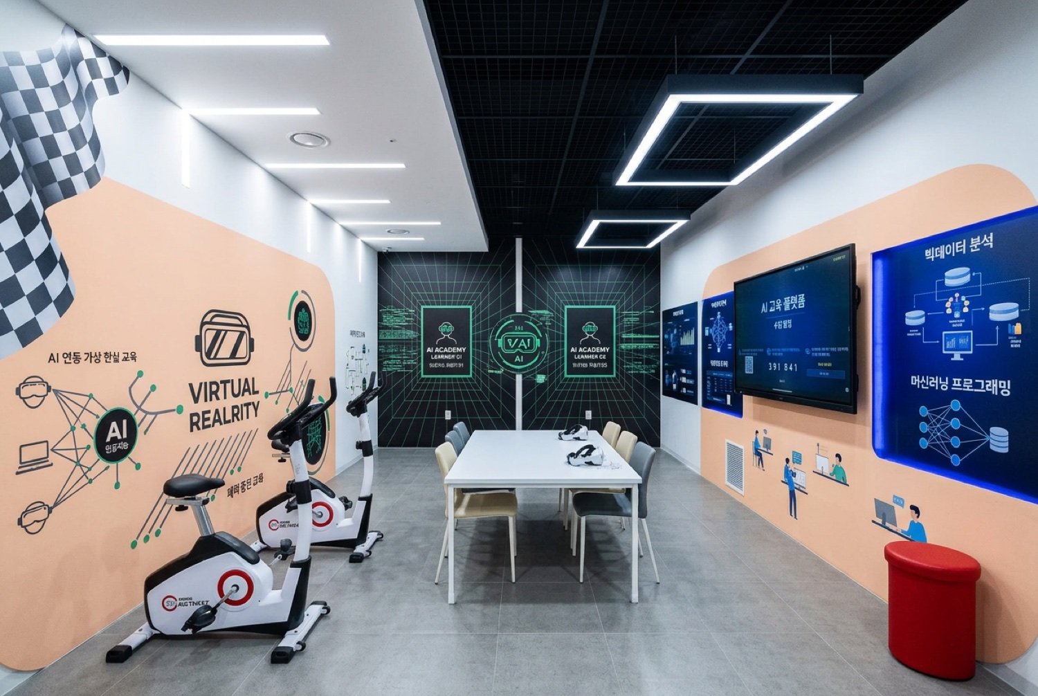 제주산학융합원 AI존 체험존 인테리어 제안 - VR·AI 콘텐츠 체험 공간, 체리디자인