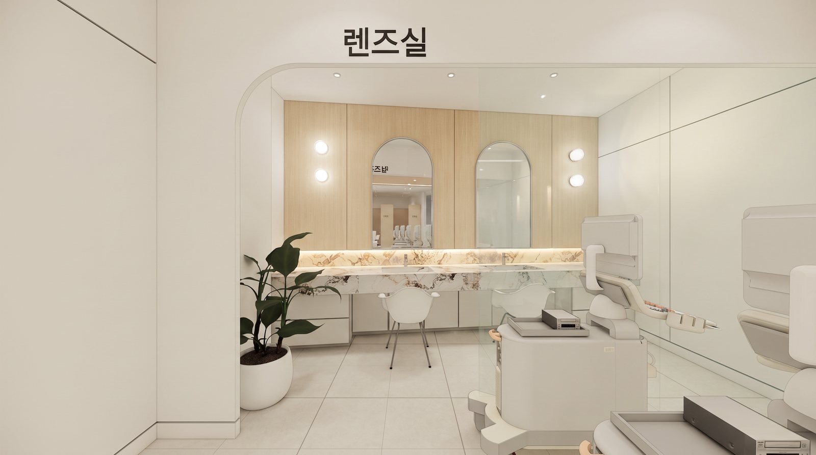 제주시 노형동 안과 렌즈실 정면 3D 시안 이미지, 체리디자인